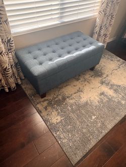 Storage bench with fabric too