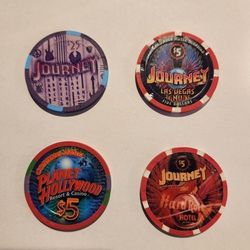 Journey Casino Chip (Lot Of 4) 