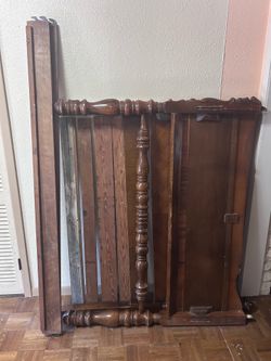 Vintage wooden full size bed frame