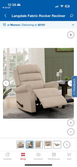 Gently used Langdale Fabric Rocker Recliner