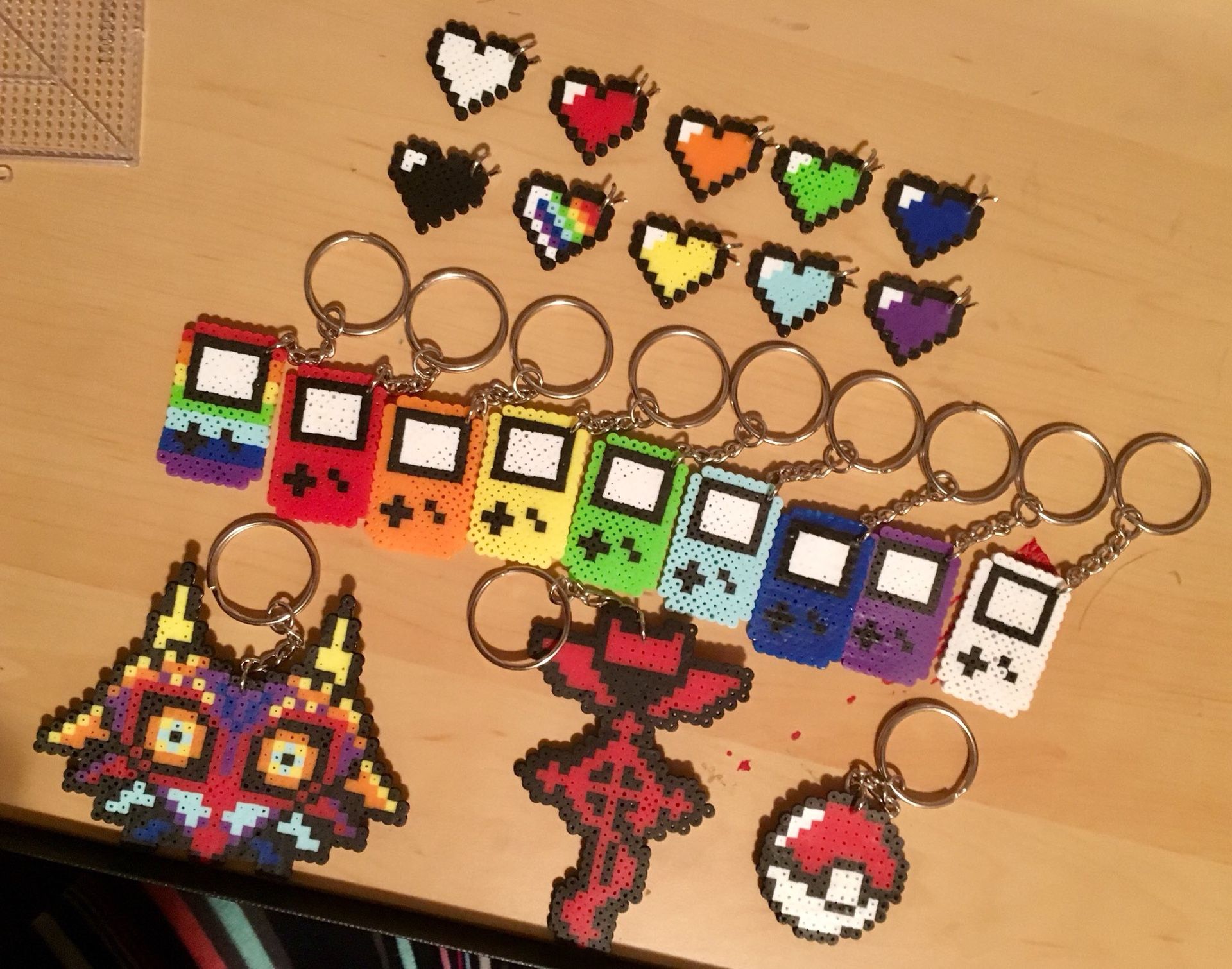 Pixel art keychains