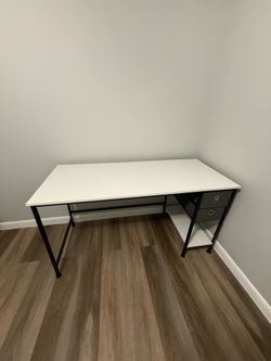 White office desk