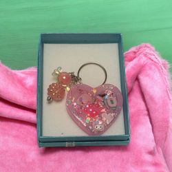 Pink Heart With Charms