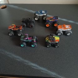 7 Diecast Monster Trucks Very Clean And Collectable 