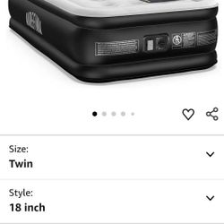 Airefina Twin Air Mattress with Built-in Pump, 18" Comfort Inflatable Mattress Quick Inflation/Deflation for Guests Home Camping Twin Blow Up Mattress