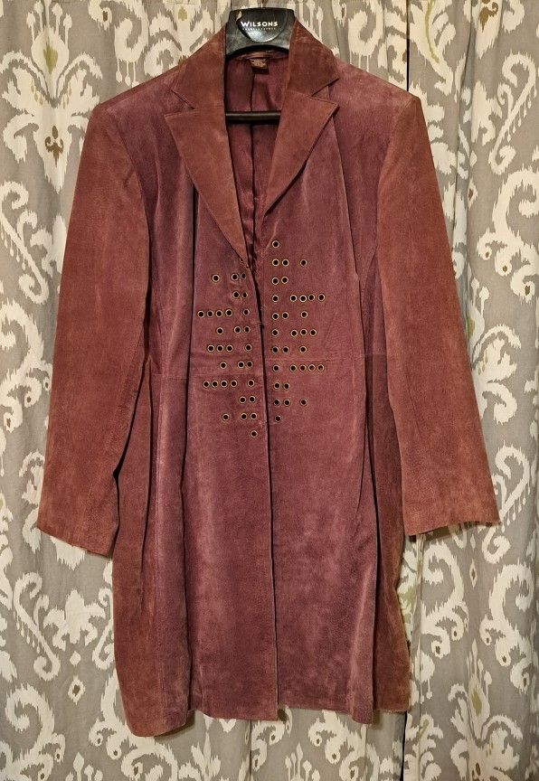Women's Bandolino Suede Suit Coat (Magenta/Purple) Size 2X
