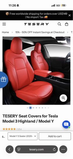 Tesla model Y seat cover