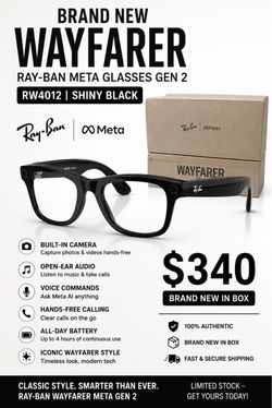 RAYBAN SMART META GLASSES GEN 2 RW4012 SHINKY BLACK