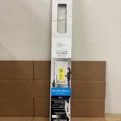 New 1” Cordless 30” x 64” White Vinyl Blind