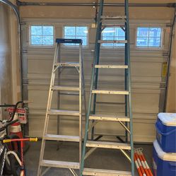 Werner Ladders. A Frame Style. One Is A 6’ Aluminum And The Other Is An 8’ Fiberglass.  Both  For::