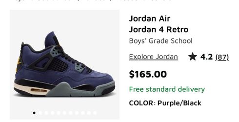 Nike Air Jordan 4 Retro "Imperial Purple Lakers