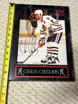 4 Different Vintage Chicago Blackhawks Framed Pictures 