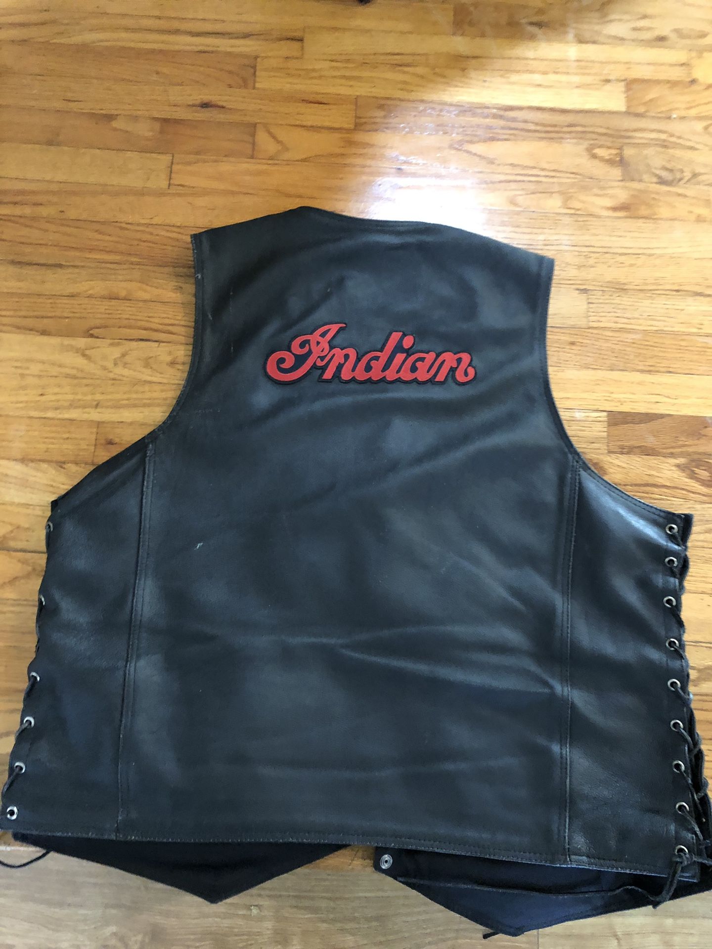 Indian Motorcycle Custom Leather Vest Perfect Condition 2/3xxl