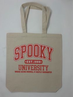 Halloween Spooky University Canvas Tote Bag