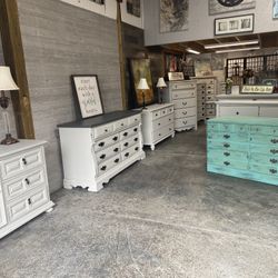 Farmhouse dressers /chests of drawes newly painted starting at $149 & up