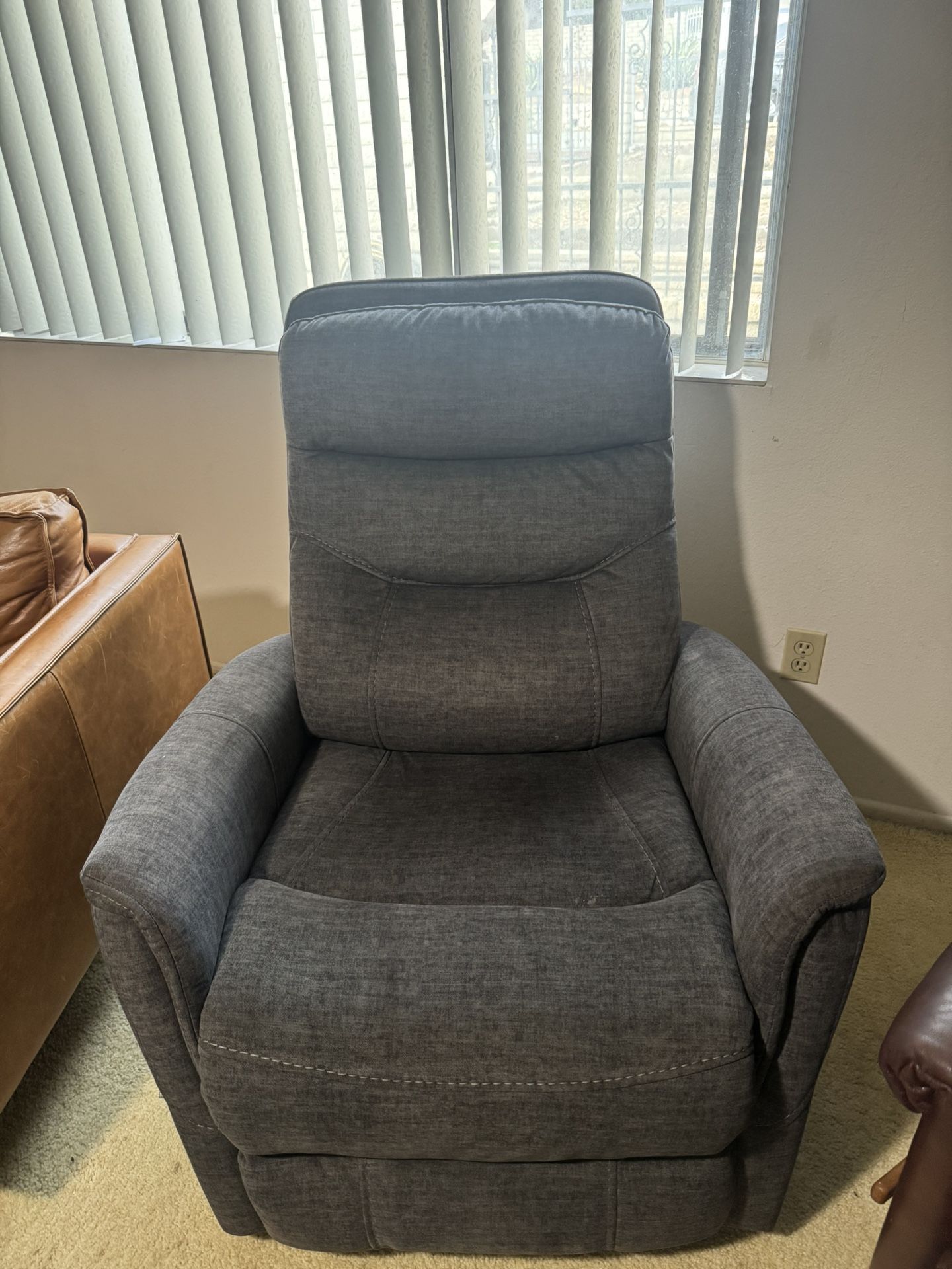 Living Spaces Grey Recliner