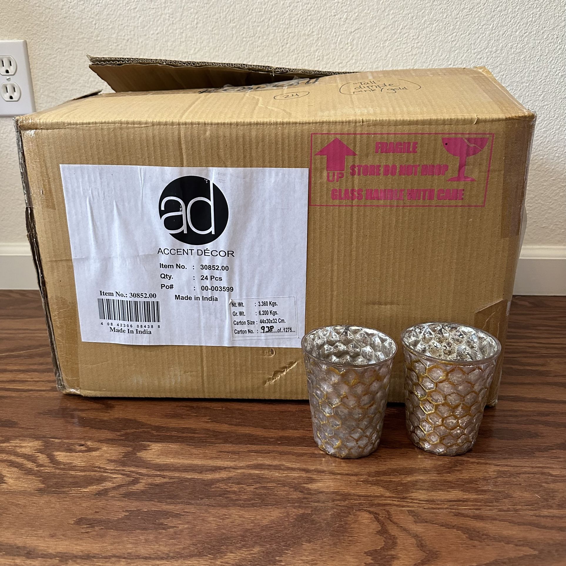 Set of 23 Dimple Rose Gold Candle Votives