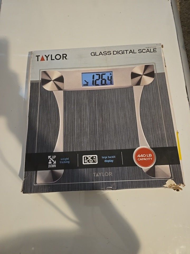 Taylor 440 lb Digital Glass Scale with Weight Tracking Oversized Platform