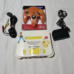 Nintendo 64 Console custom painted White and Yellow n64