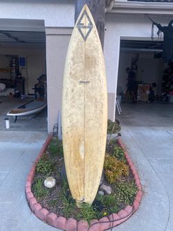 Vintage 7'0" Chuck Dent Single Fin Surfboard - 1970s Classic