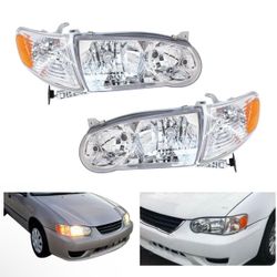 New Headlights for Toyota Corolla 2001-2002 Left and Right Sides