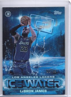 Lebron James Topps Three Encased SP Ice Water LA Lakers /49 #IW-23