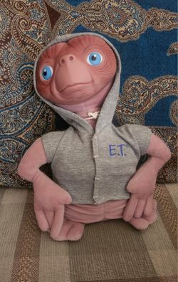 Vintage E.T. the Extra Terrestrial Plush Hoodie Applause 1998 Rubber Face 12"