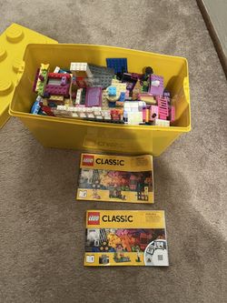 Misc Legos With Container and Books