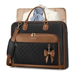 (606060-47) Garment Bag for Travel Womens Hanging Suit & Dress Travel Bag Foldable Garment Duffle with Pockets & Strap, Carry On Compatible