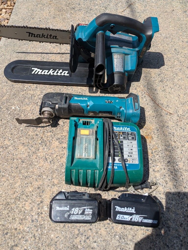 Makita Chainsaw Multi Tool 18v Combo Battery Charger