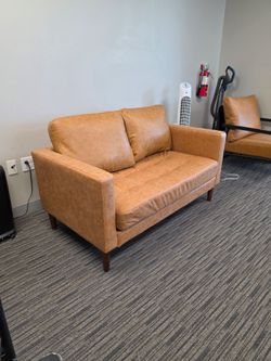 Faux Leather Loveseat Sofa ($60 firm)