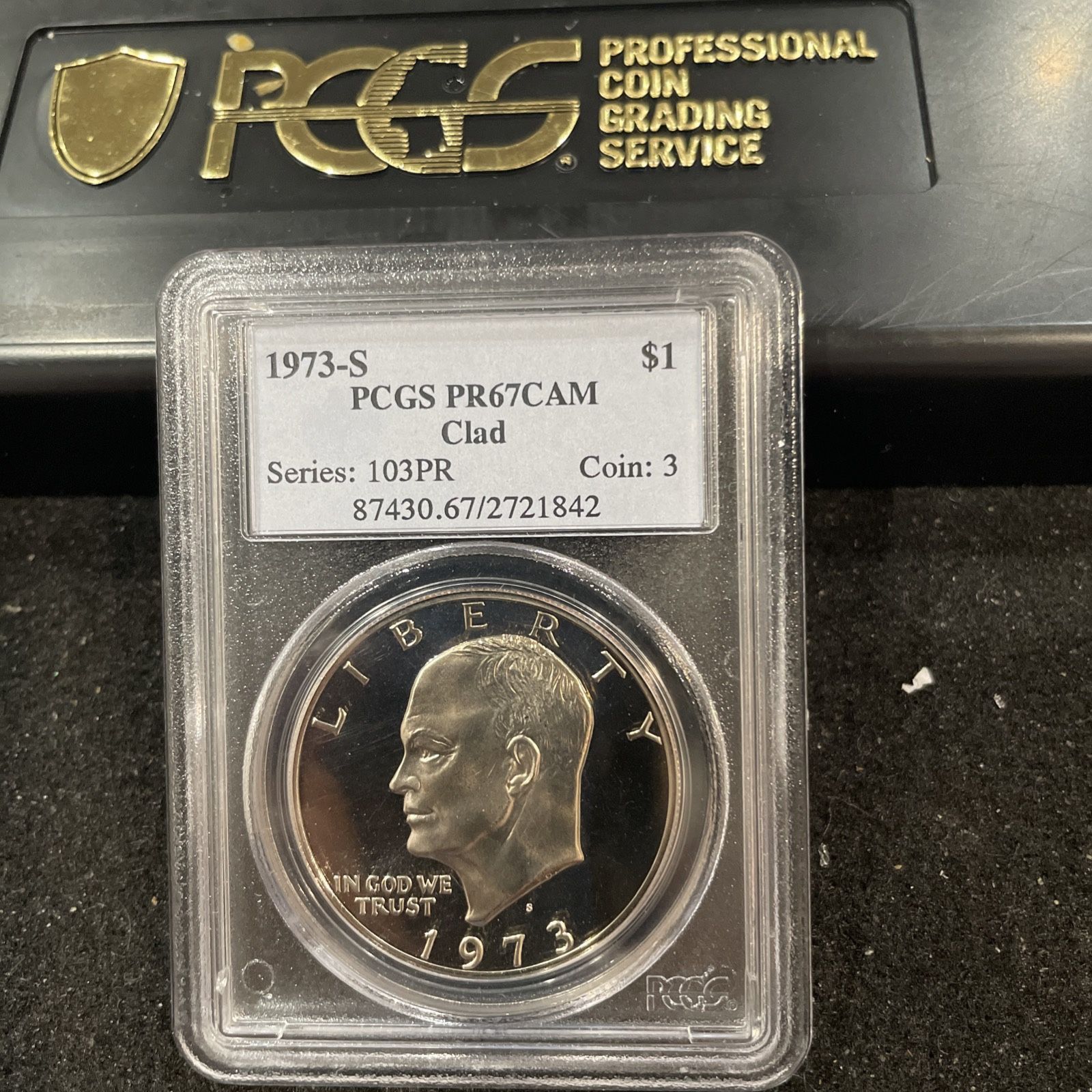 1973 S Gem Proof Eisenhower Dollar Graded At PR67 Deep Cameo 4-2