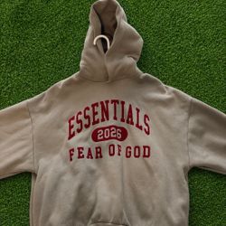     Essentials Fear of God Hoodie (Tan/Red) Size M