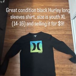 Black Hurley Long Sleeves Shirt!