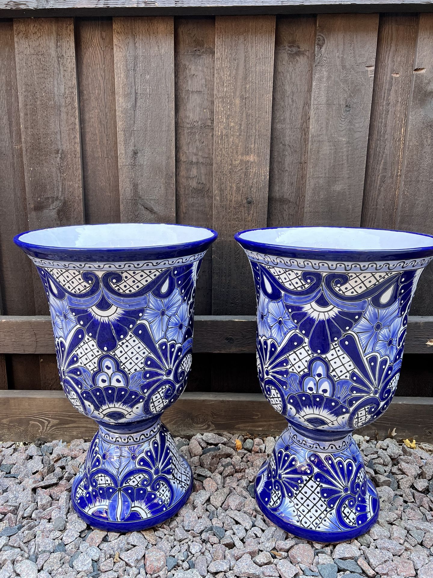 Mexican Talavera Urns Planters Pottery Clay Pots.