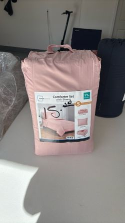 Pink Comforter Set With Sheets T/T XL