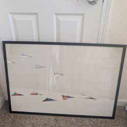 Large Paper Airplane Picture Frame. size 37x 25