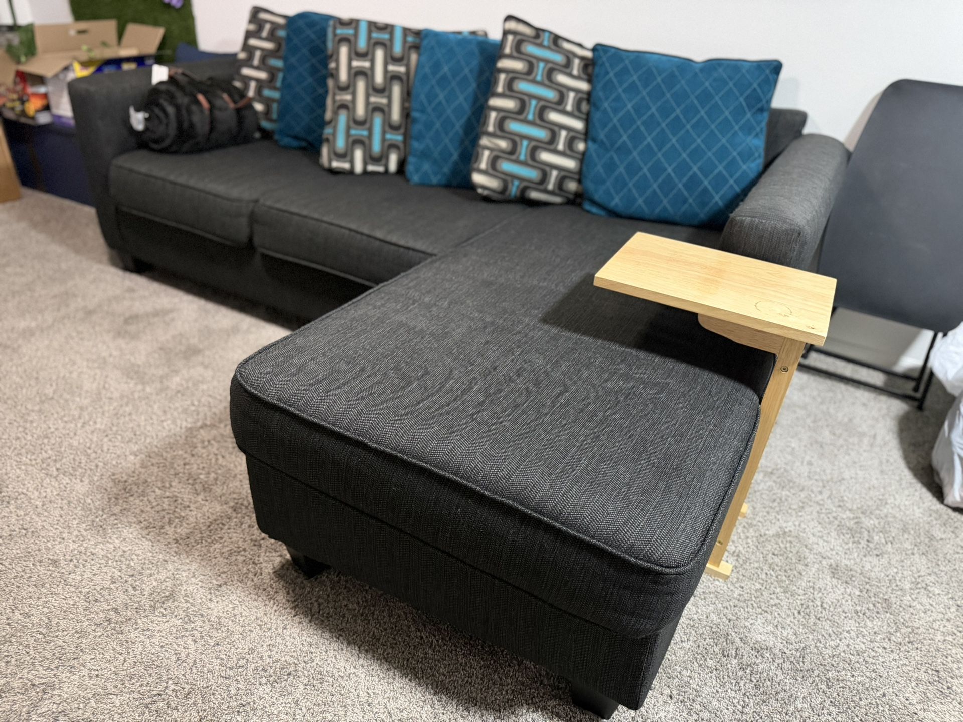 3 Seater With Lounger, Side Table & Coffee Table