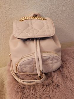 Mauve Pink Quilted Small Backpack