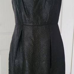 VINCE CAMUTO Black Sleeveless Sheath Dress w Pockets paisley – Sz 4