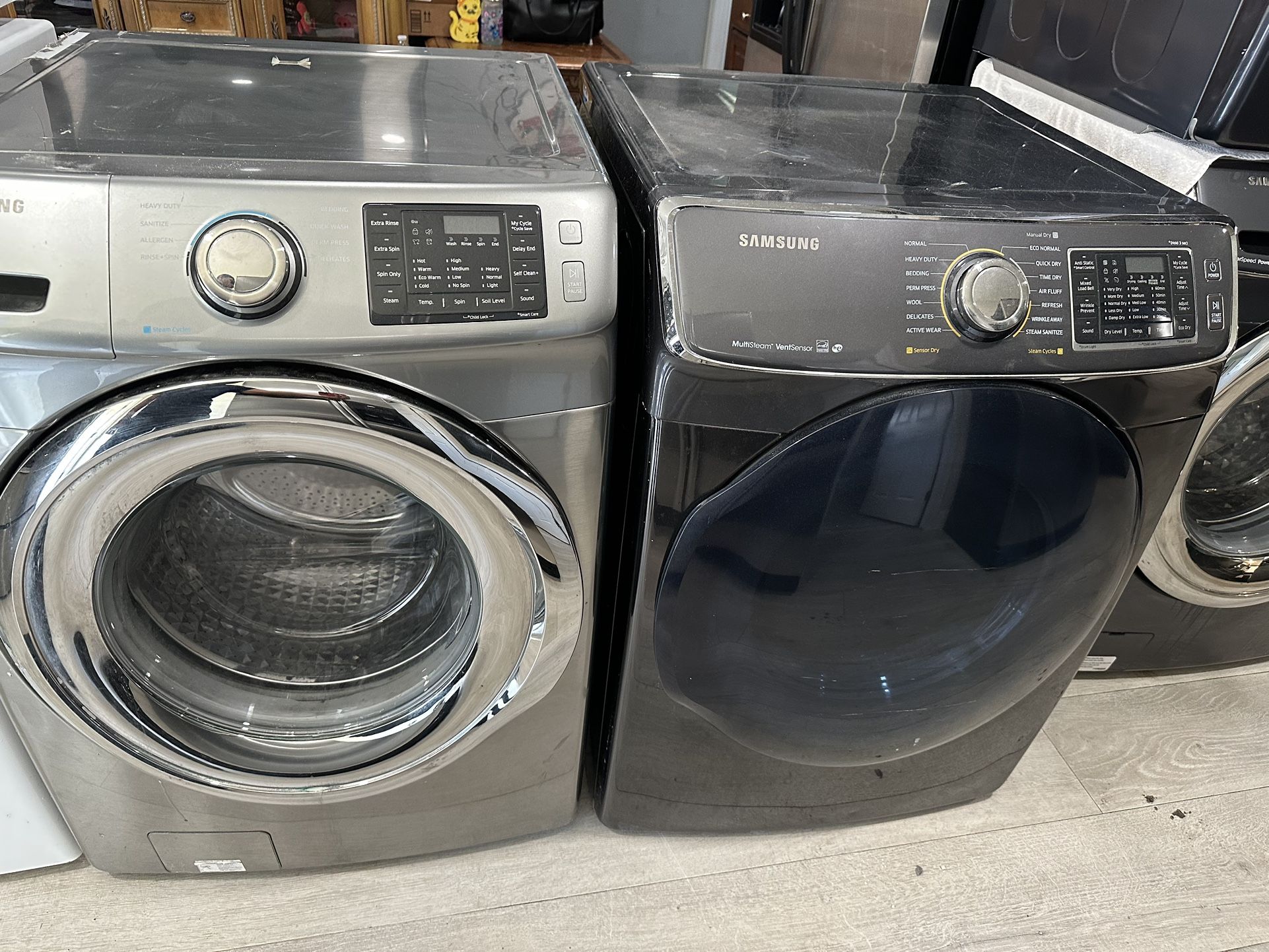 Samsung Washer And Dryer Set Stainless Steel Working Good