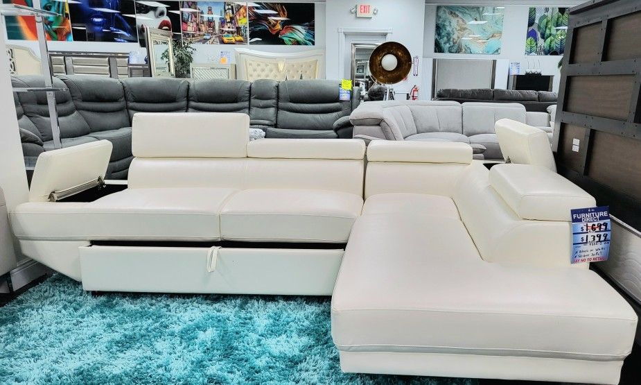 Sleeper Sofa Sectional With Storage, USB And Plug Outlet On Sale Now $1,299