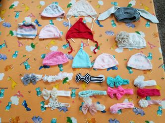 Baby girls hat, hair accessories, bow