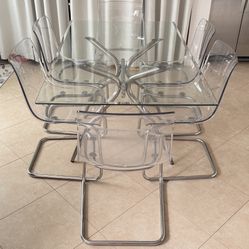 Modern 6-Seater Glass Dining Set
