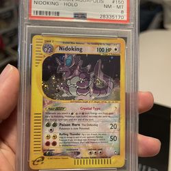 Pokemon Crystal Nidoking Aquapolis Holo-PSA 8