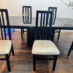 Solid Wood Dining Table w/ 5 Chairs – Heavy & Sturdy