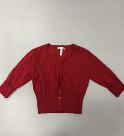 Red Cardigan Sweater