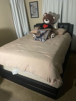 Queen bed frame with mattress included