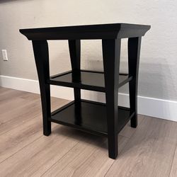25” Tall POTTERY BARN Metropolitan Style Solid Wood Three-Tier BLACK Side Table