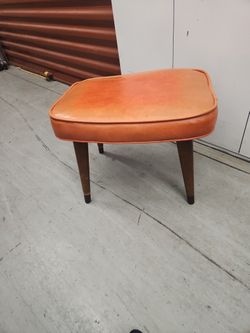 Orange Leather Foot Stool